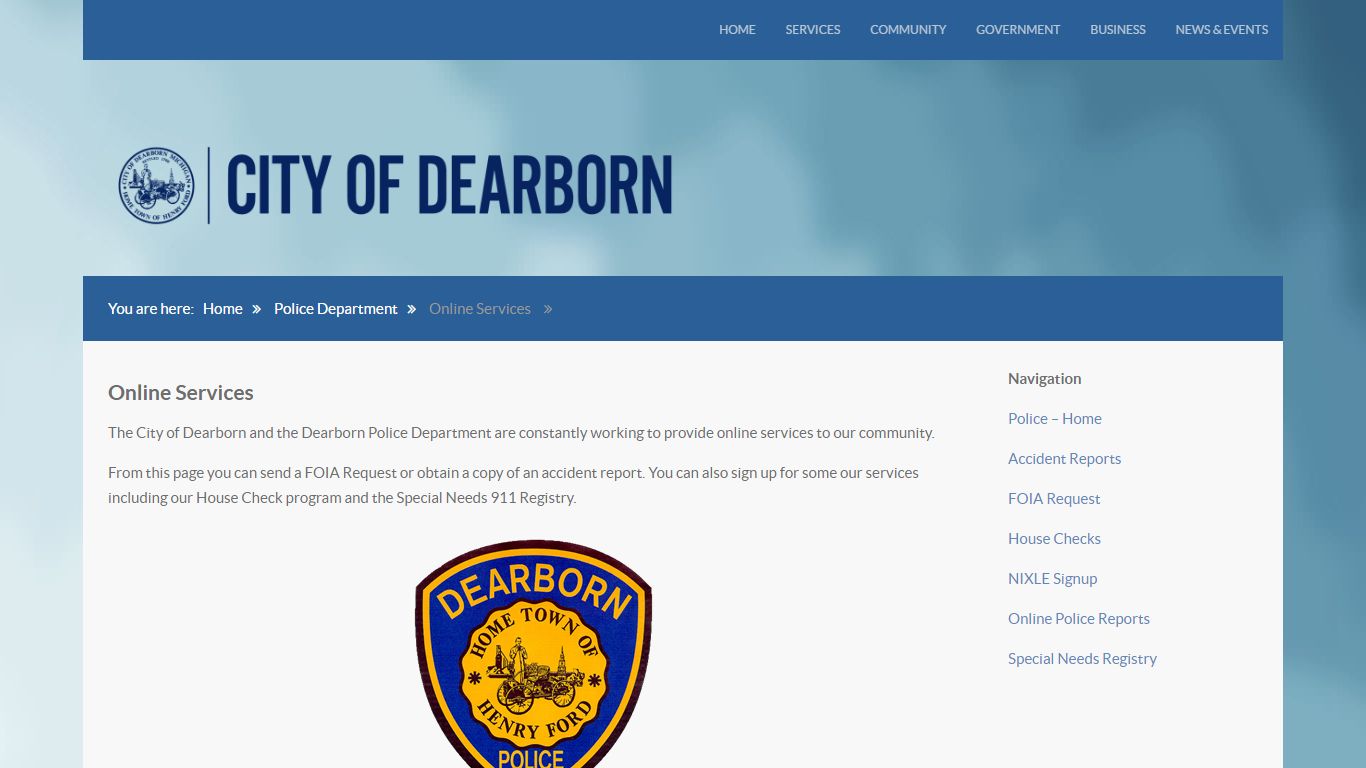 Online Services - City of Dearborn