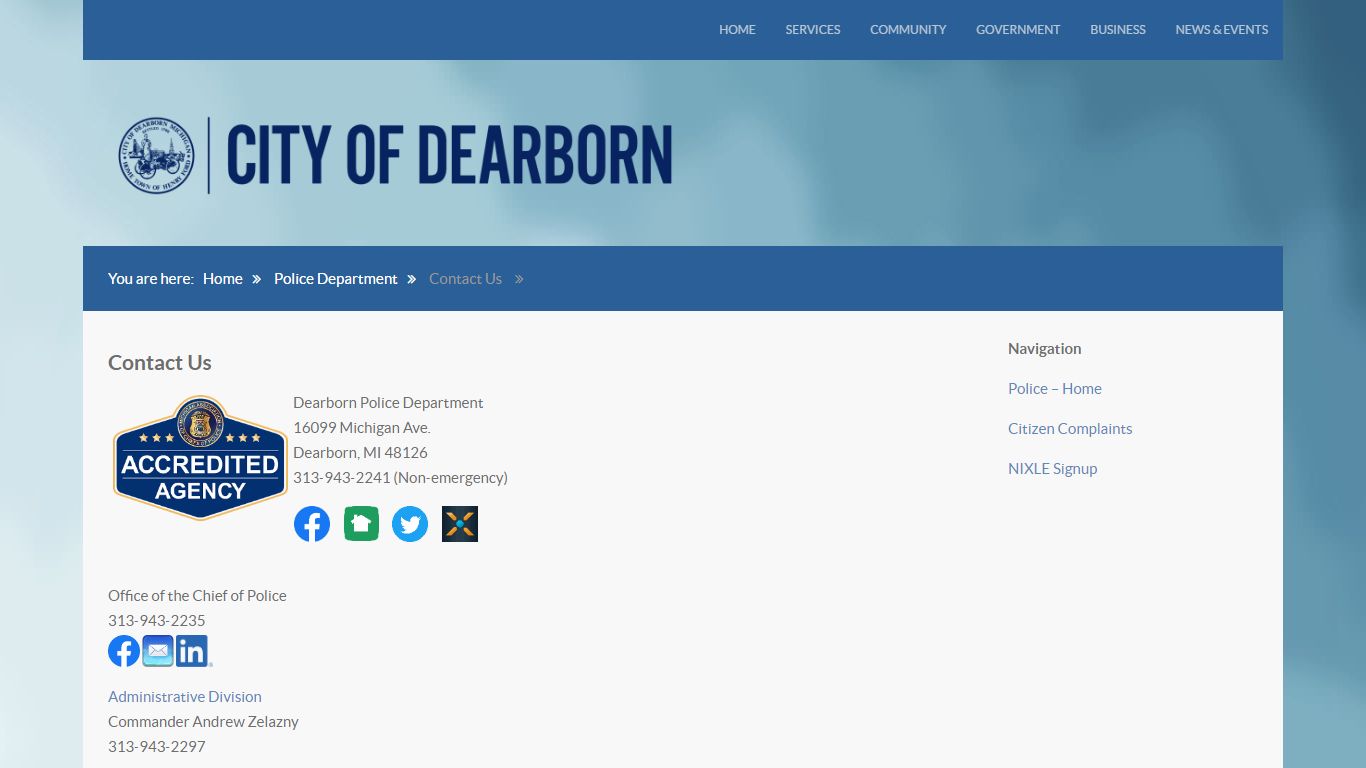 Contact Us - City of Dearborn