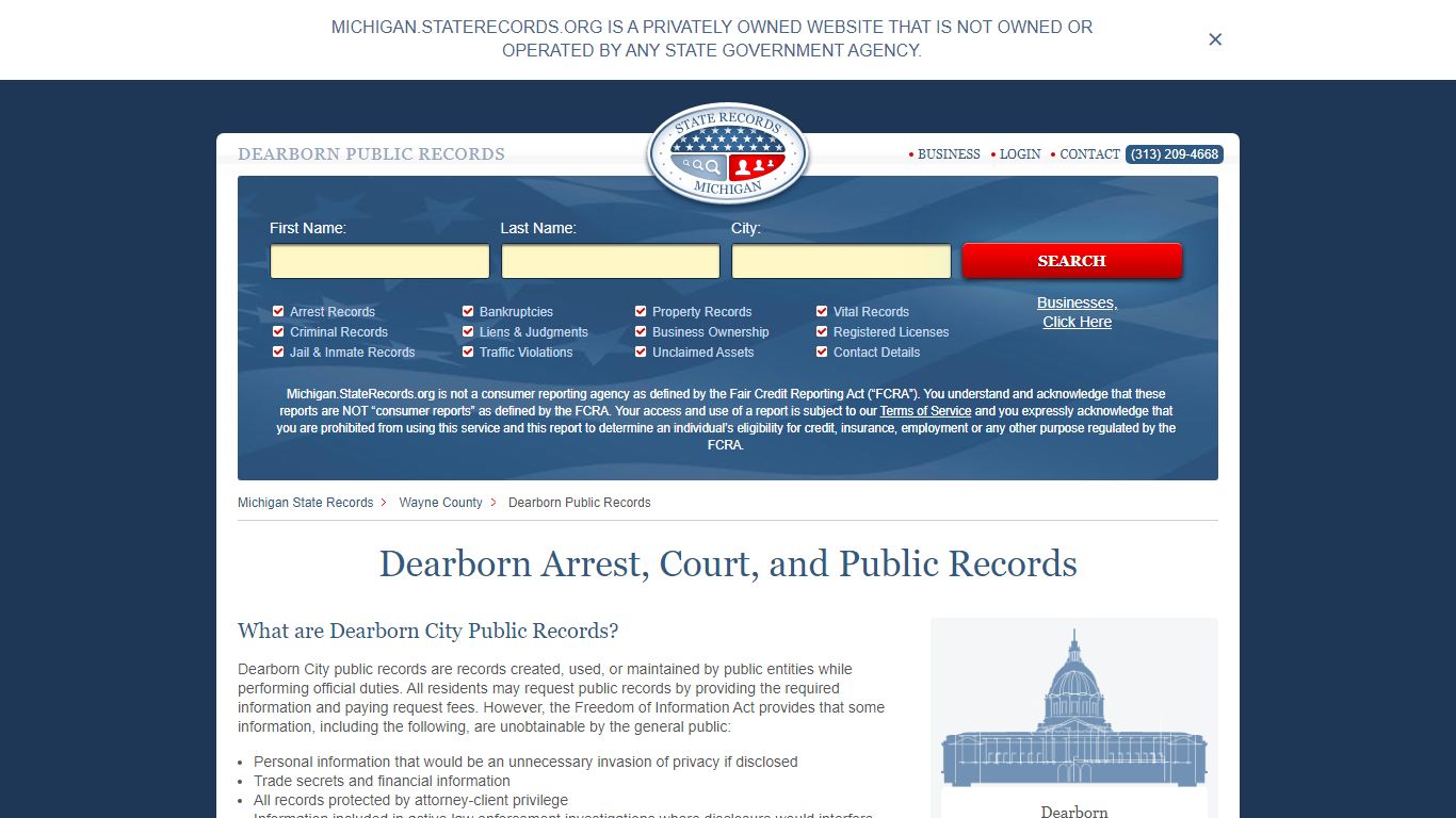Dearborn Arrest and Public Records | Michigan.StateRecords.org